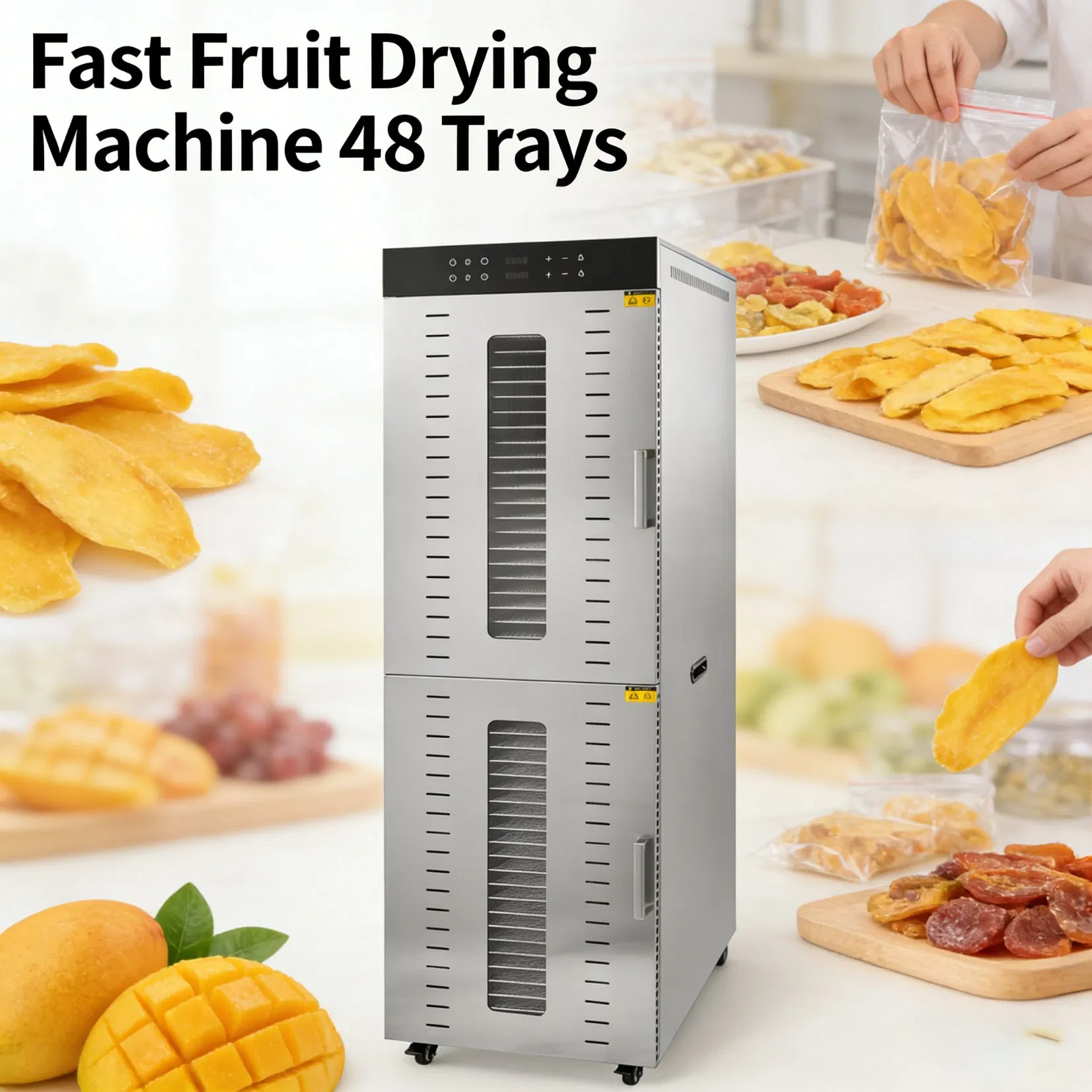 Fruit Dehydration Dehydrator Drying Machine 48 Trays Commercial Food Dehydrators