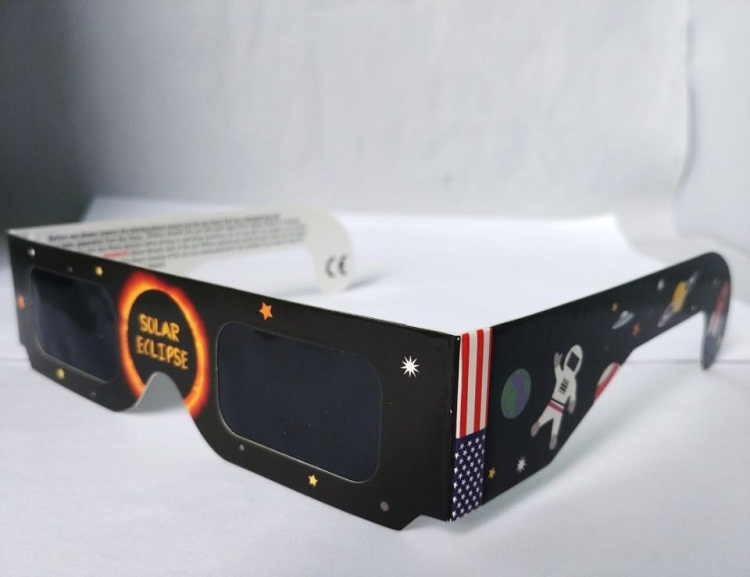 Wholesale Custom Cardboard Solar Eclipse Glasses Paper Black Film Solar Eclipse Glasses