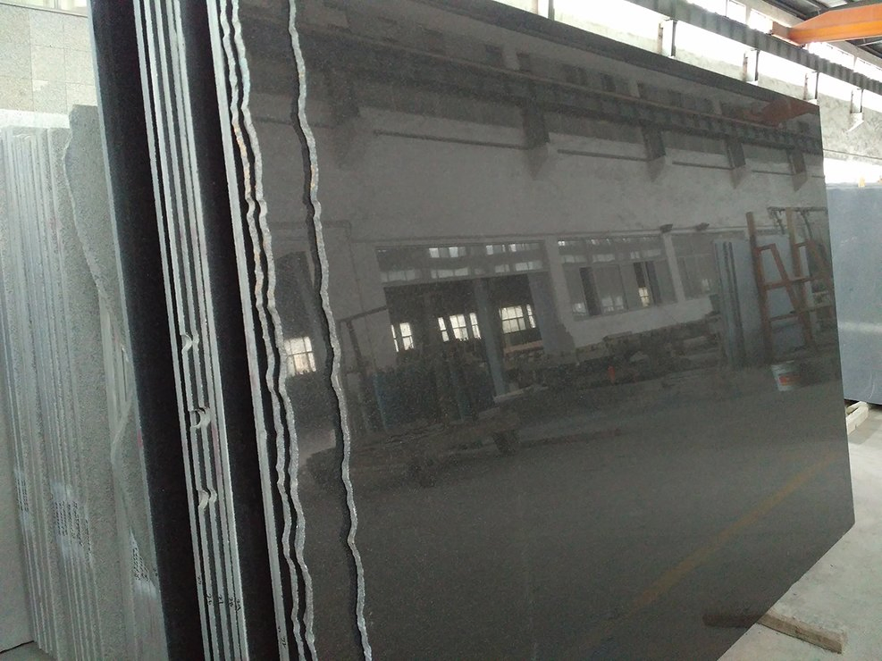 Shanxi Black Granite Slabs for Basin Bathroom Vanity Tops with Backsplash