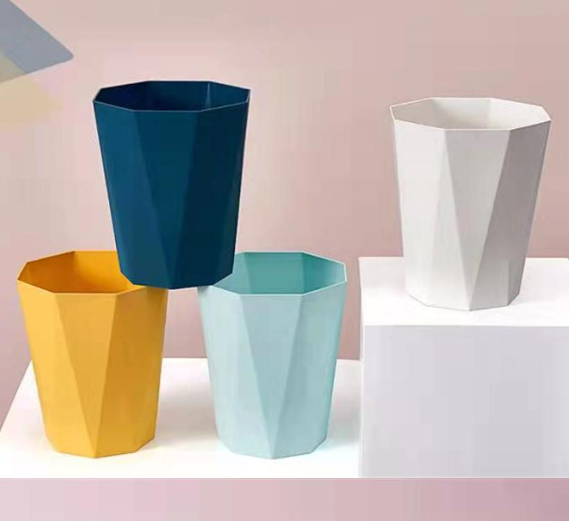 Creative Octagonal Sanitary Bucket Diamond Home Living Room Trash Can