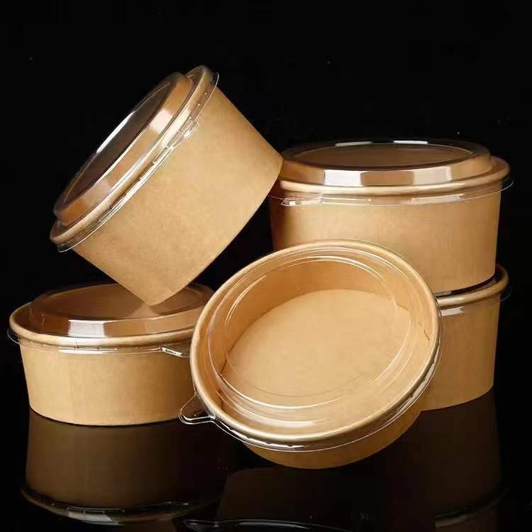 Крафтовая чаша для салата, жиронепроницаемая