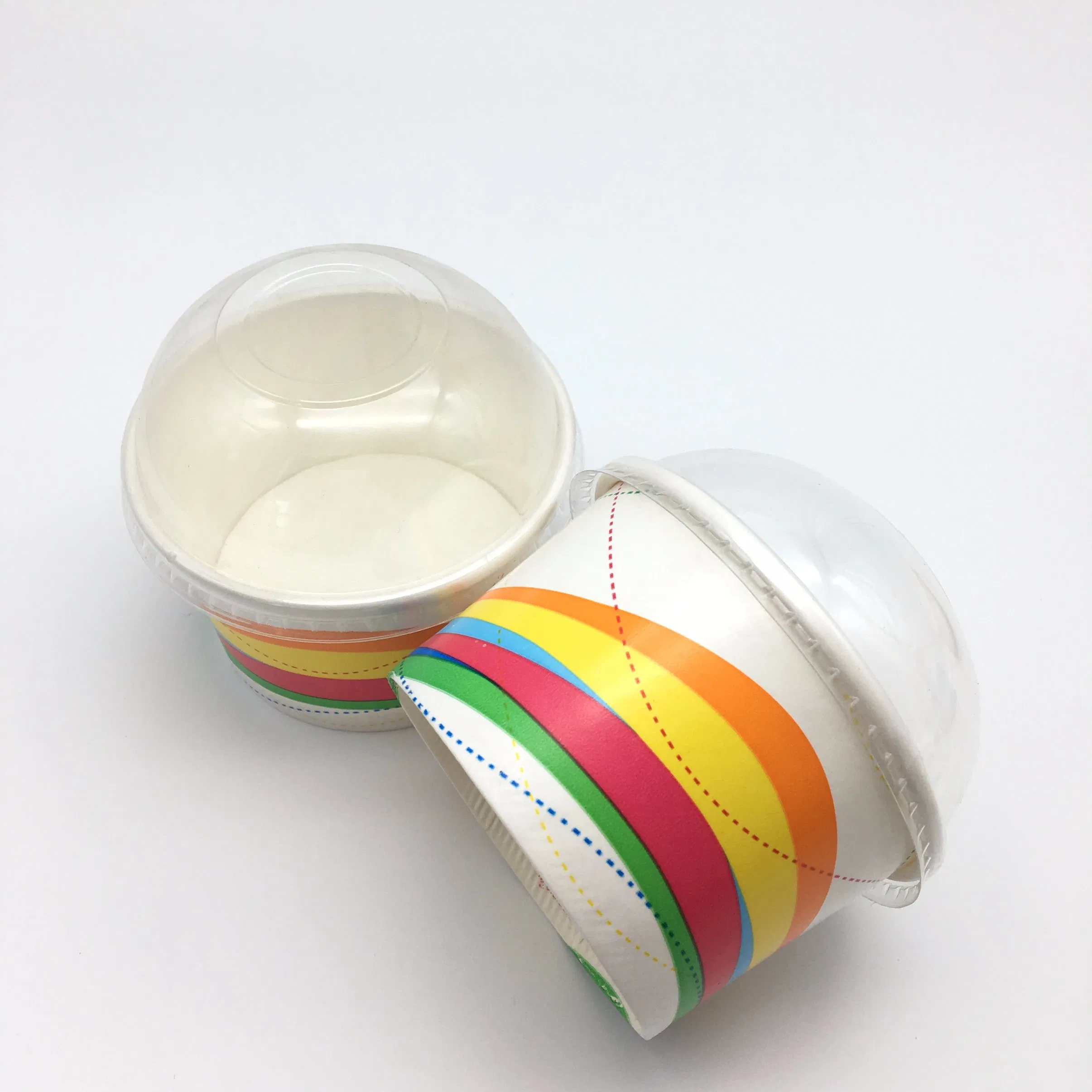 Ice Cream Yogurt Cup with Logo Printed, Disposable Paper Ice Cream Cup with Lid