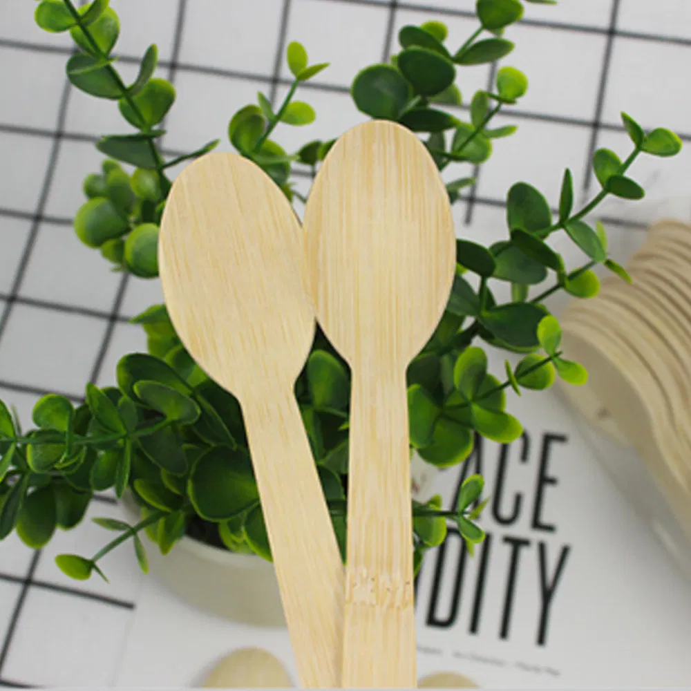100% Biodegradable Disposable Cutlery 170mm Luxury Bamboo Spoon