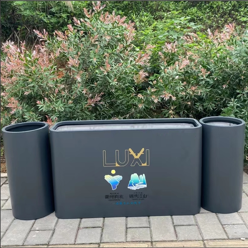 Стальные эллиптические кашпо на стойке