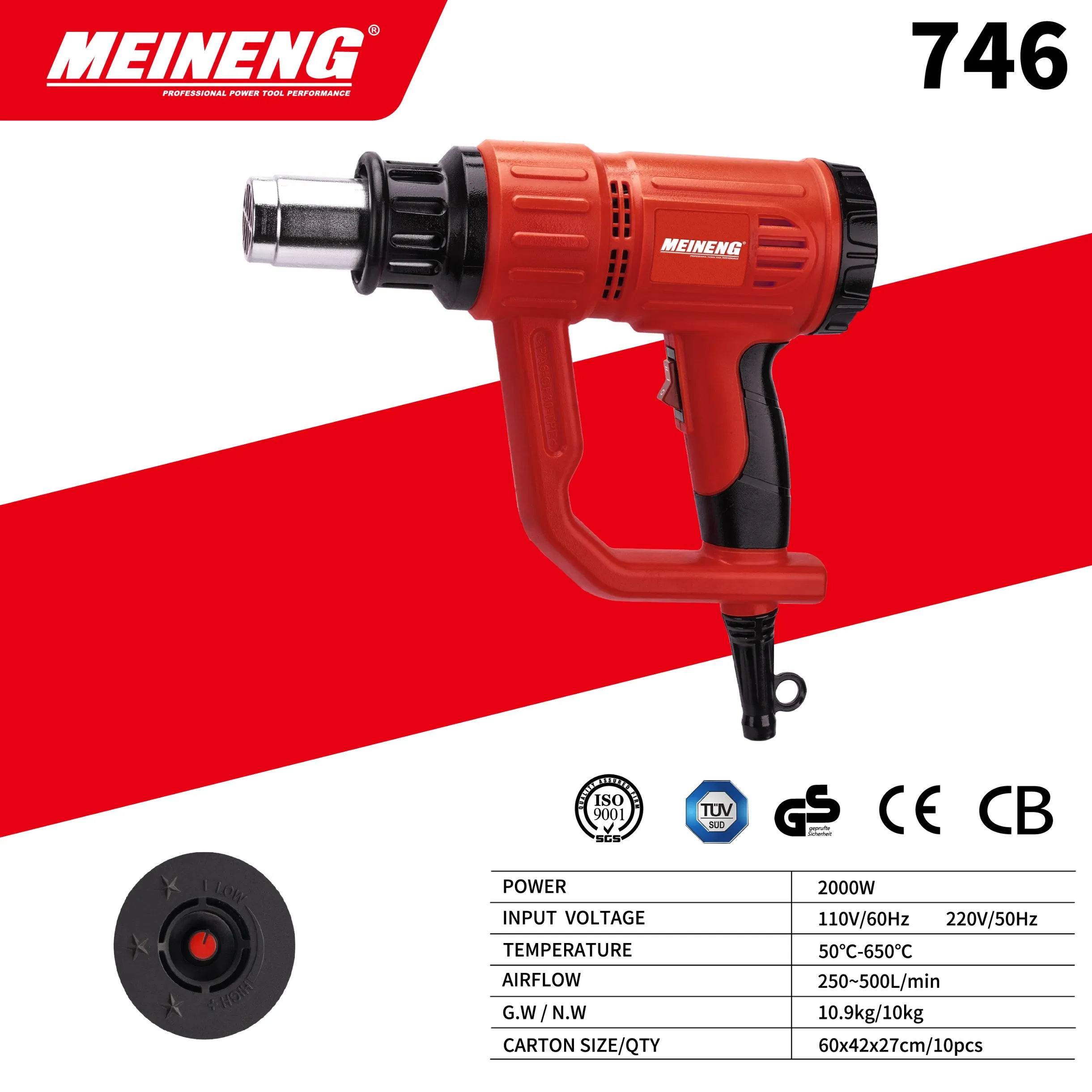 Versatile 746 Heat Gun with Adjustable Temperature Control for Various Applications