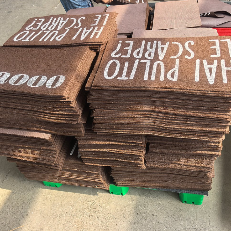 Customized Design Screen Printing Door Mat Anti-Slip PVC Backed Washable Polyester Kitchen Mat