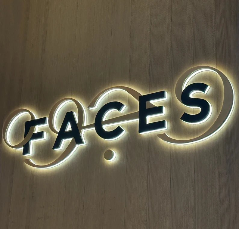 Custom Backlit Sign Pernolized Sign Custom Metal Signage Backlit Logo Signs