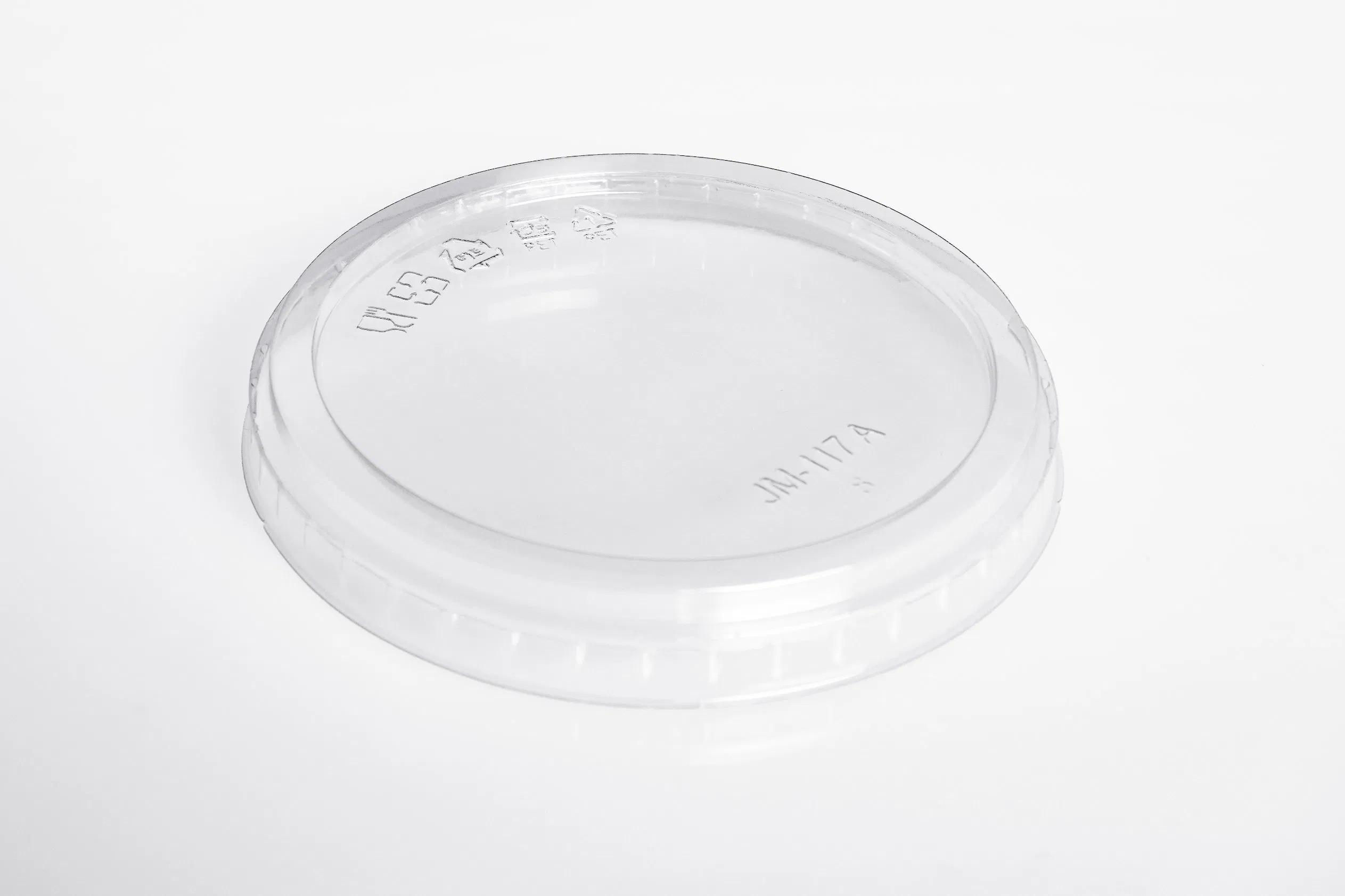 Disposable Transparent Food Grade Plastic Pet Cup Cover 117mm Leakproof Flat High Lid