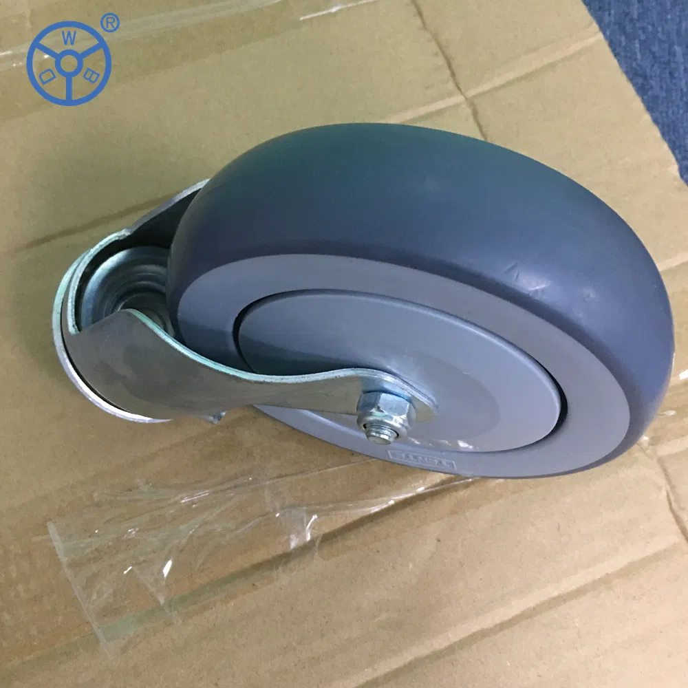 Wbd TPR Material No Noise Shopping Bolt Hole Single Bearing Caster Wheel for Cart