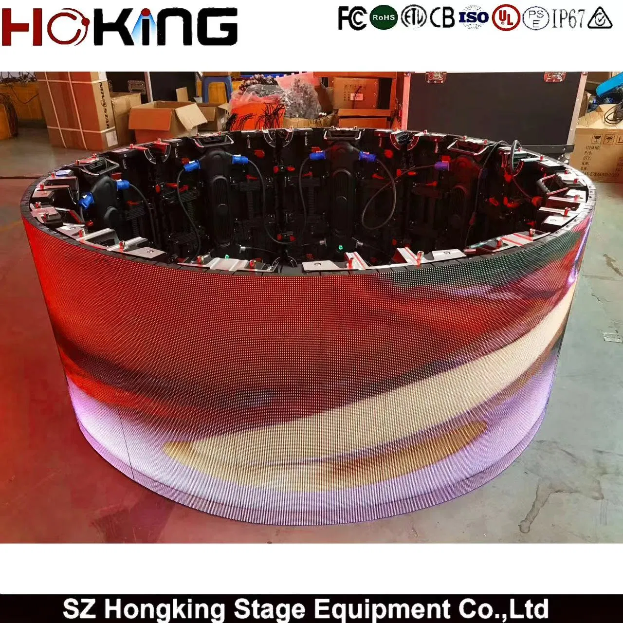 Flexible Indoor Curved LED Display P2.6 P2.9 Fast-Lock Rental Design 3840Hz High Refresh Rate 4-in-1 Stage Background Screen