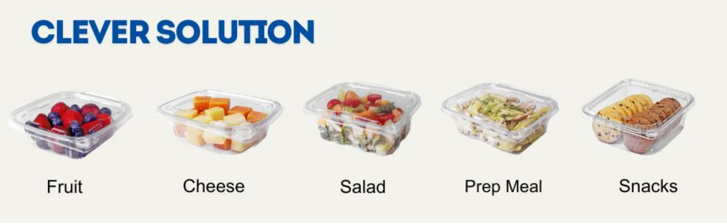 Premium Pet Clear Tamper Evident Hinged Lid Storage Container