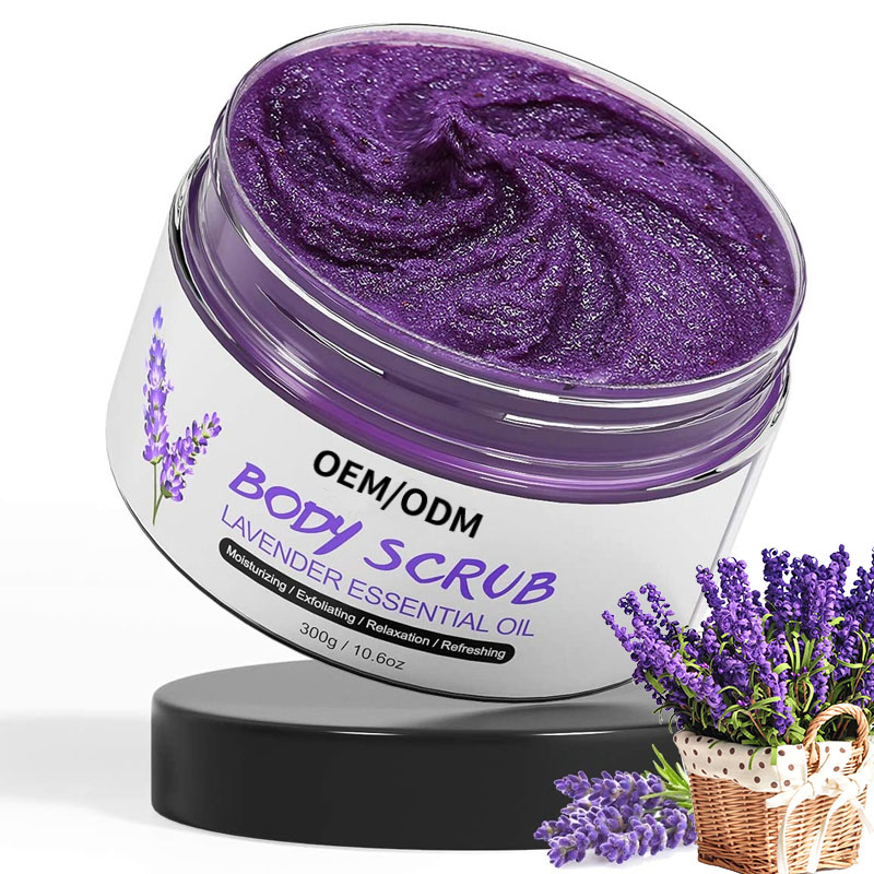 Cleaning and Smoothing Skin Body Scrub Customize Your Logo Pure Therapeutic Grade Lavender Facial and Bodies Scrub