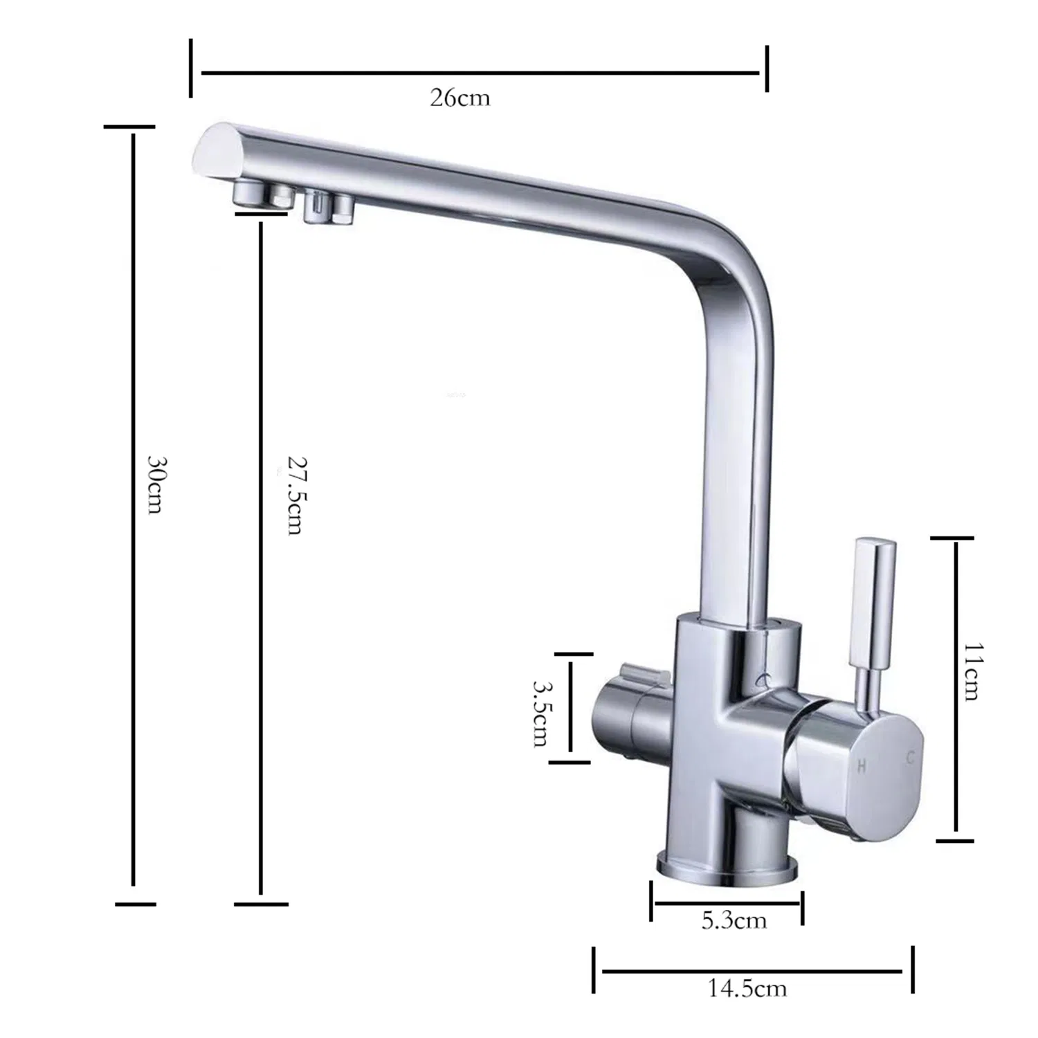 3 Way Filter Taps Pull out Kitchen Faucet, Drinking Purifier Water Tap