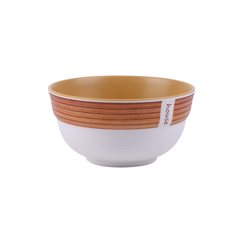 2025 Top-Selling Wood Grain Melamine Rice Bowl Tableware Set Melamine Restaurant Bowl