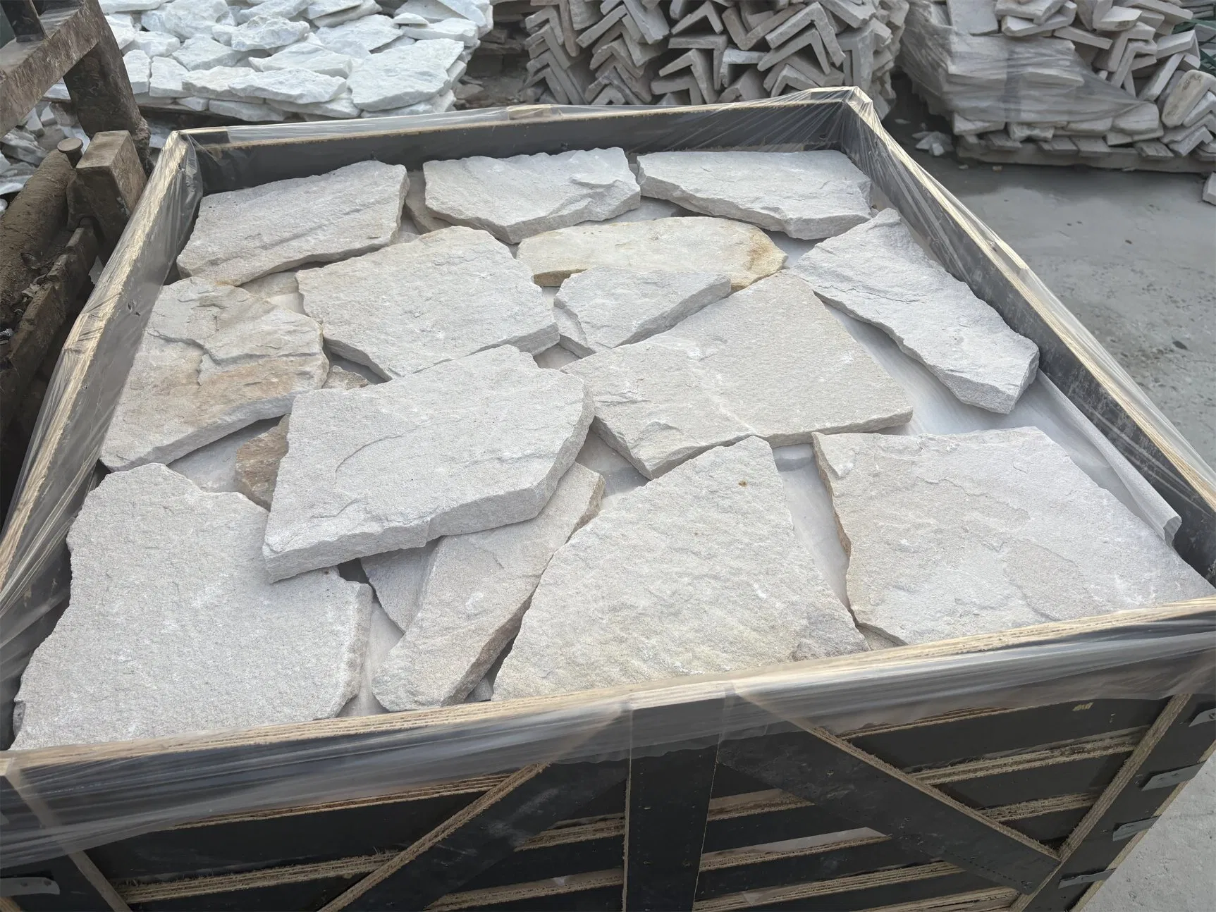 White Sandstone Flagstone Paving Cladding Wall Stone Culture Corner Stone