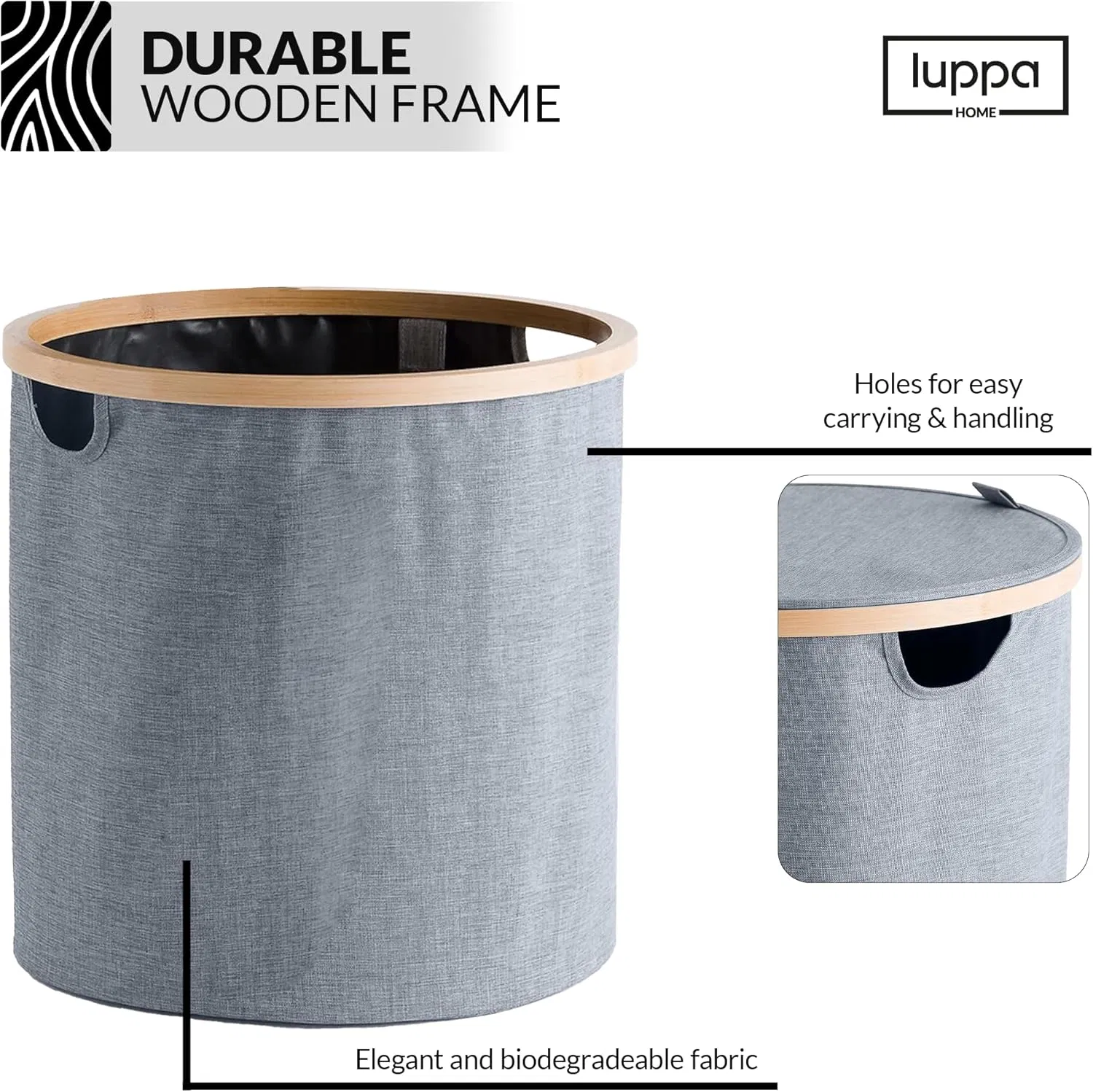 Bamboo Household Minimalist Living Room Bedroom Laundry Room Circular Clothing Storage Basket