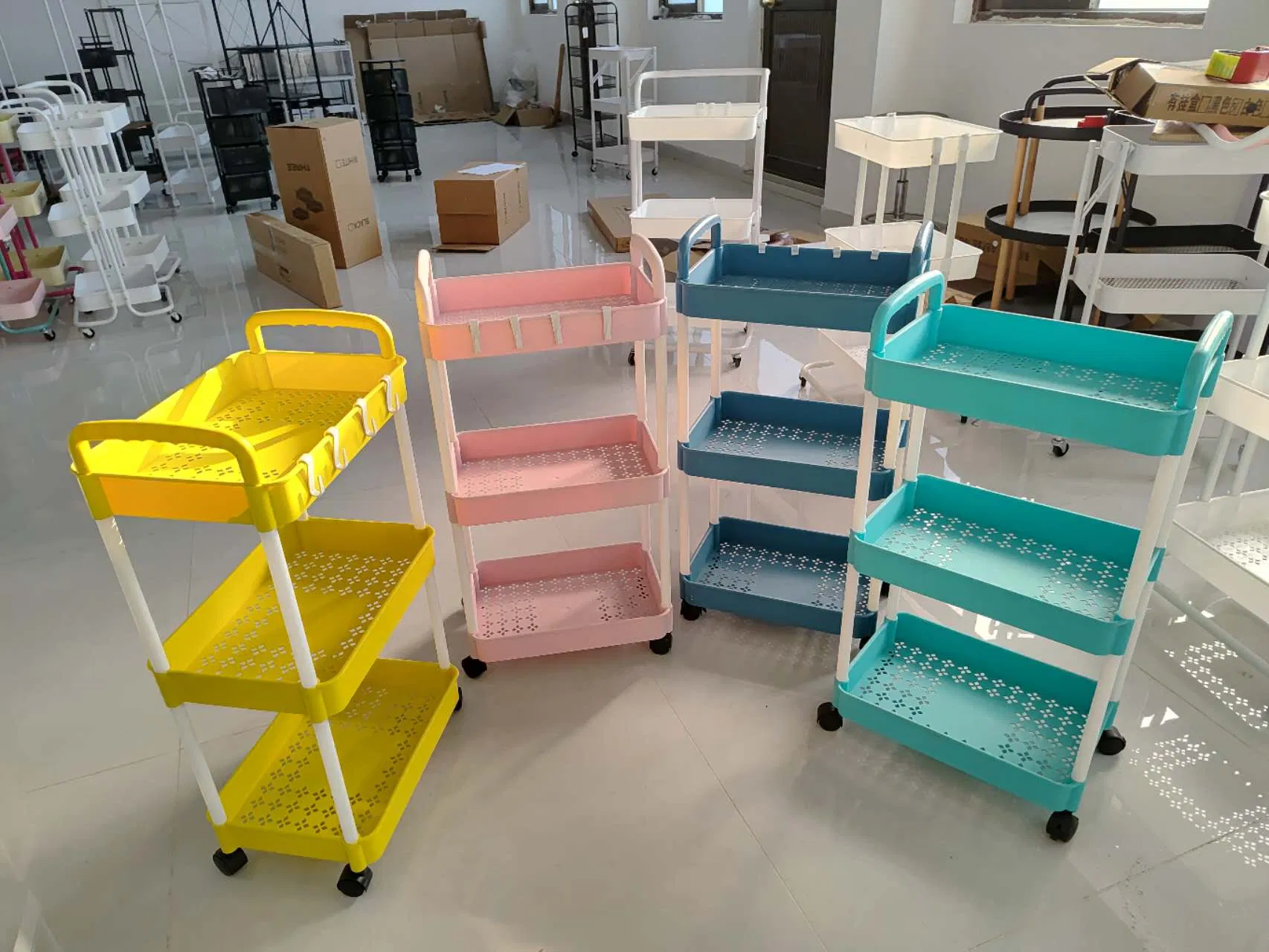 Foldable Storage Rack 3-Tier Trolley for Travel Camping Gear Storage