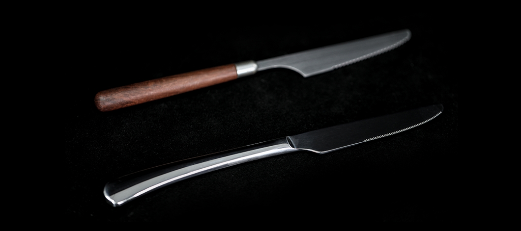 Hot Sale Stainless Steel Cutlery Walnut Wood Handle Flatware High Quality Modern Dinner Utensils Stainless Steel Knife