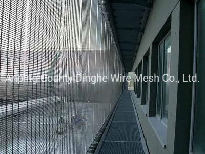 Stainless Steel Woven Wire Drapery Installed Side Stair