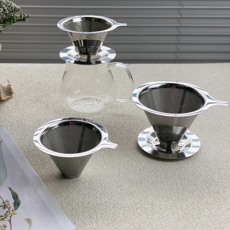 Premium 304 Stainless Steel Drip Coffee Funnel Filter