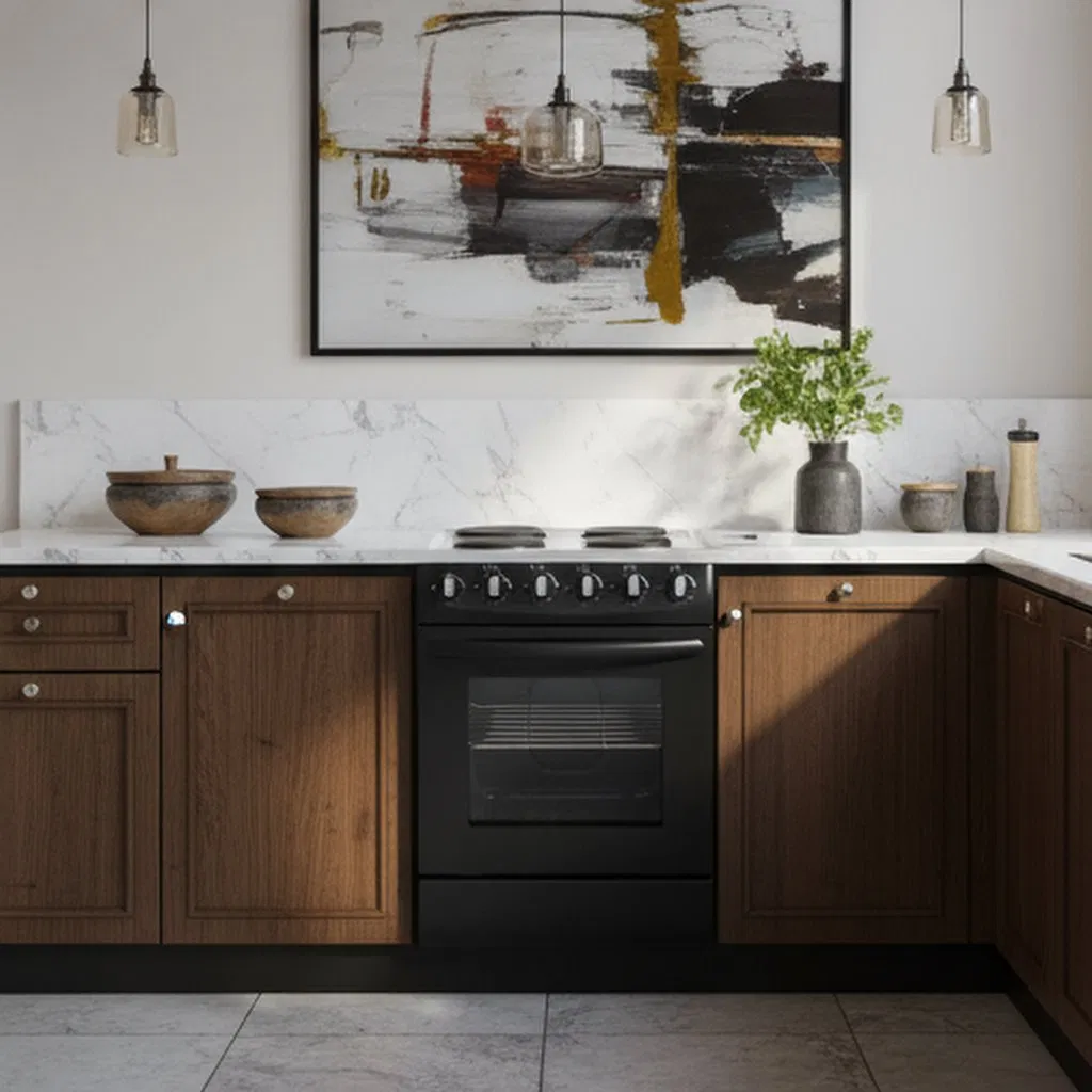 60cm Gensun Black Electric Oven with Enameled Grills and Optional Drawer