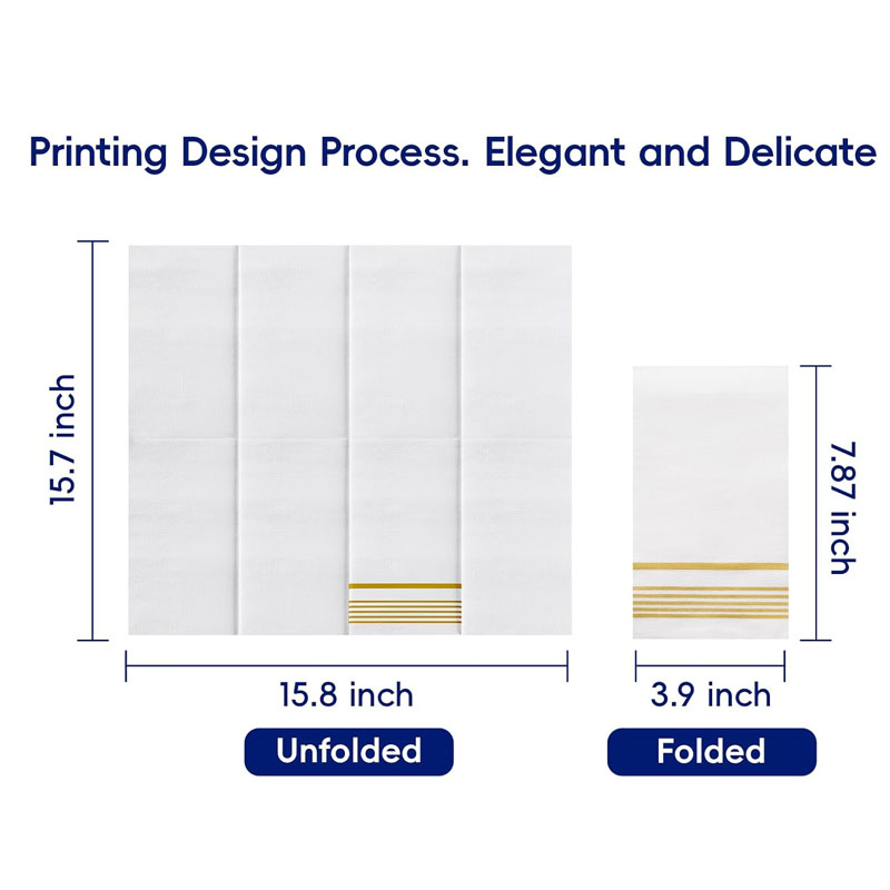 China Custom Disposable Thick Premium Quality Logo Printing Linen Feel Guest Towel Airlaid Paper Kangaroo Napkins