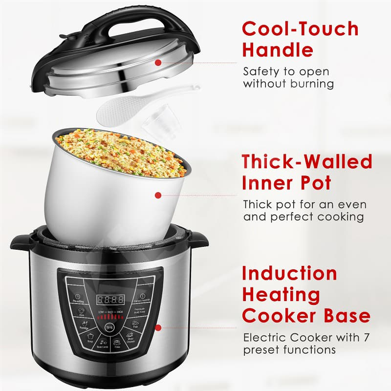 Select From 3L 4L 5L 6L 8L 10L 12L Models, Each a Multi-Function Cooker for Your Home Kitchen Appliances