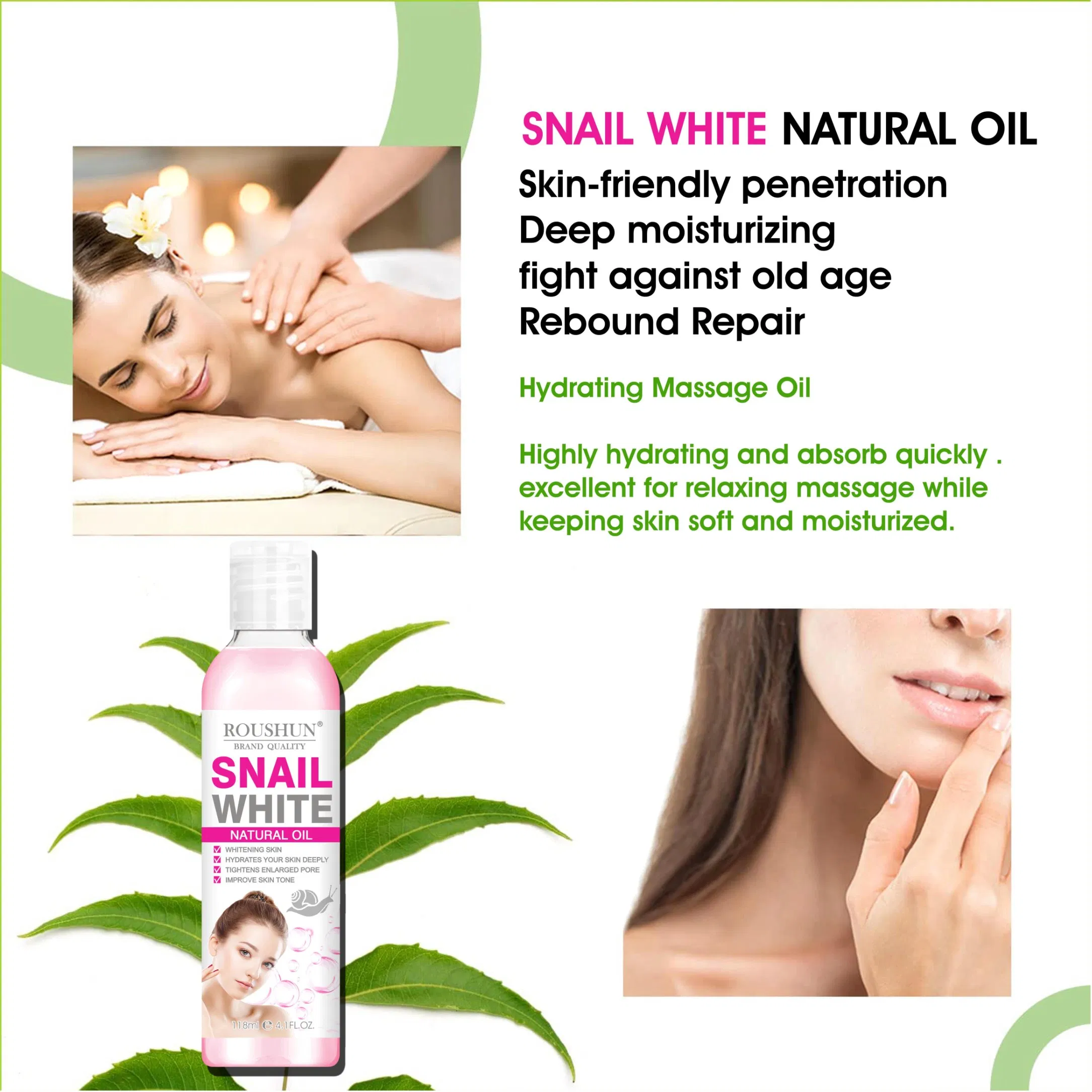 Roushun Snail White Natural Oil Whitening Skin Hydrate Your Skin Deeply
