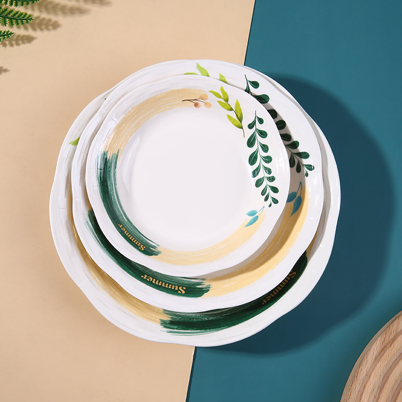 Modern Style Plates 100% Melamine Tableware Set Home Bowl for Custom Logo