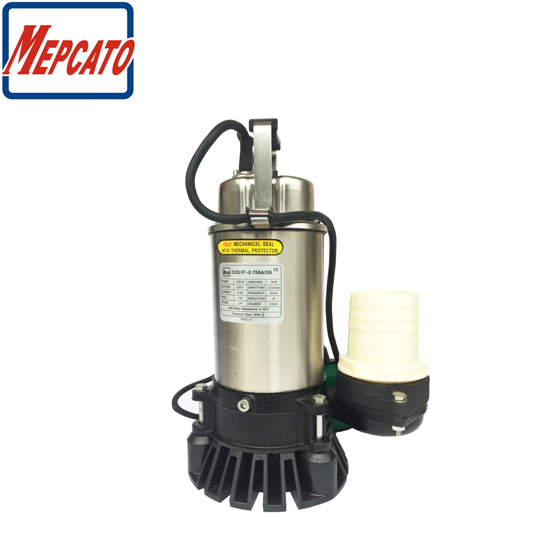 Engineering Construction Wastewater Muddy Water Transfer Powerful Electric Automatic Vortex Dirty Water Drainage Submersible Pump with Stirring Device Bombas