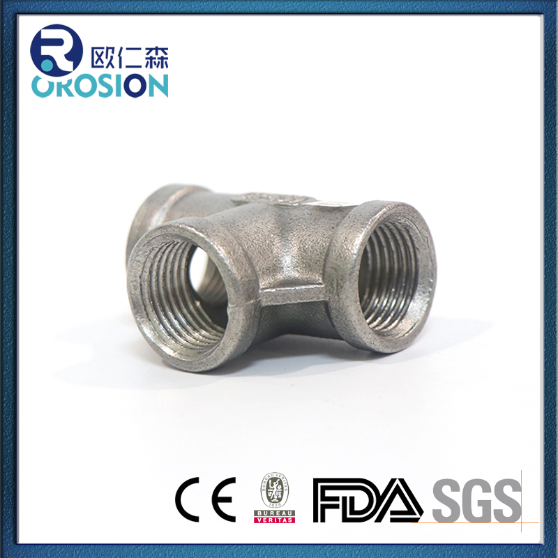 Premium Stainless Steel Female Pipe Fitting Equal Tee Connector