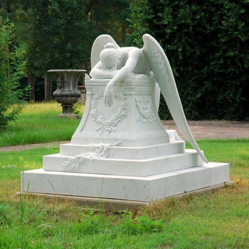 Hand-Crafts Simple Style Angel Marble Tombstone for Commemorate