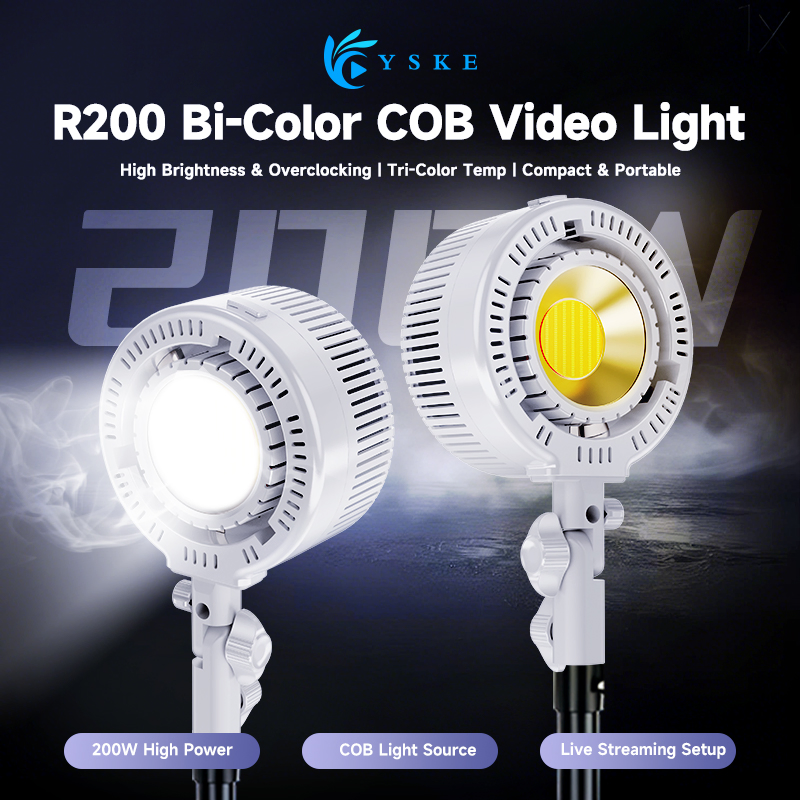 Miaotu 200W Bi-Color LED Video Light Professional Studio COB Photography Lighting with APP Control for Live Streaming Youtube Video