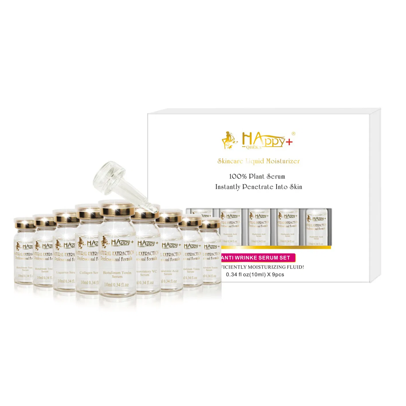 Qbeka Anti-Wrinkle Anti-Aging Serum Set Distribute Available or OEM for Skincare Serum Face Serum Eye Serum Essence Serum