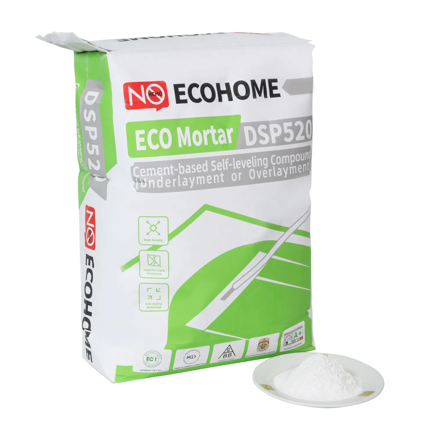 DSP530 Gypsum-Based Self-Leveling Pre-Mixed Mortar (Underlayment) with Rot-Proof, Low Shrinkage, and Moisture-Proofing and Waterproofing