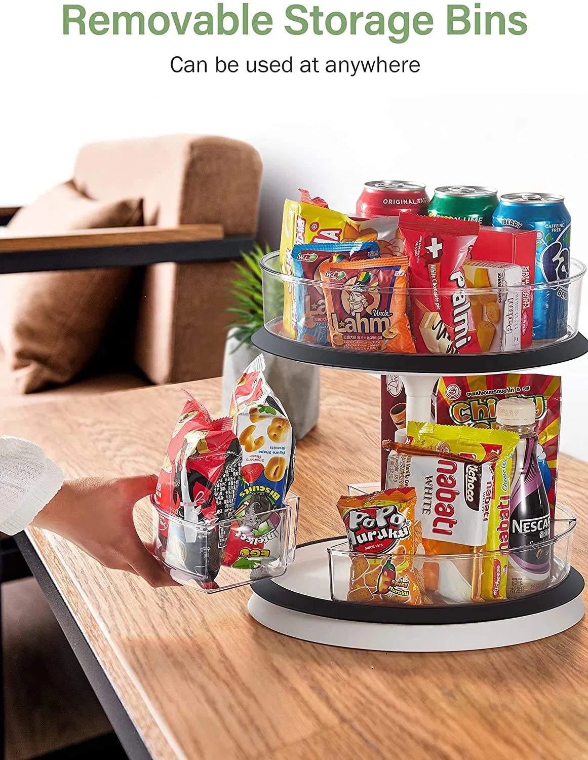 Двухуровневая вращающаяся подставка для специй