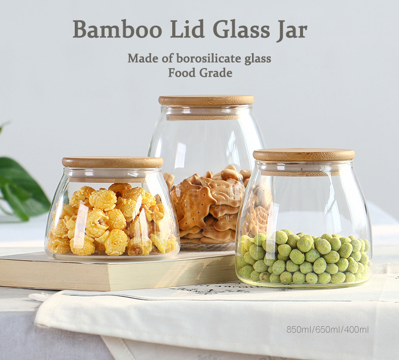 Clear Kitchen Food Storage Airtight Glass Jar Glass Storage Containers Kitchen Spice Jar Glass Storage Jar