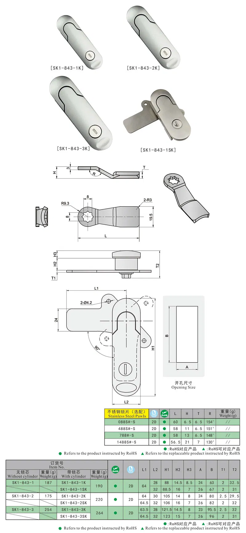 Sk1-843 Hot Selling Proof Magnetic Safety Cylinder Lock