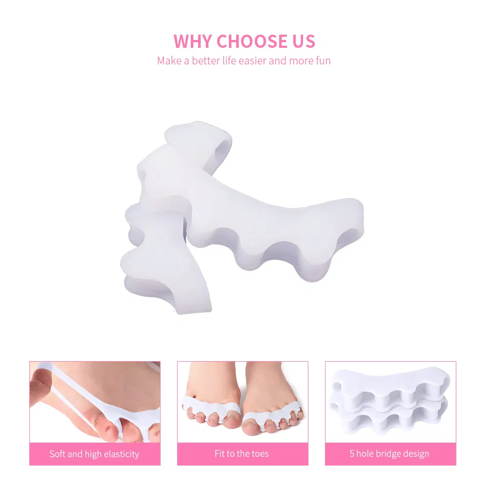 Foot Care Gel Toe Separator Stretcher Wholesale Silicone Five Toe Spacer Posture Bunion Corrector
