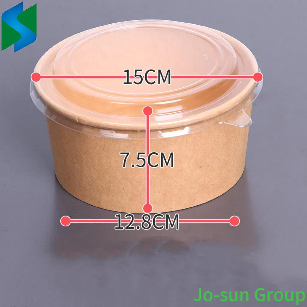 Custom Printing Noodle Rice Hot Food Salad Soup Waterproof and Grease Proof Brown Kraft Paper Soup Bowl