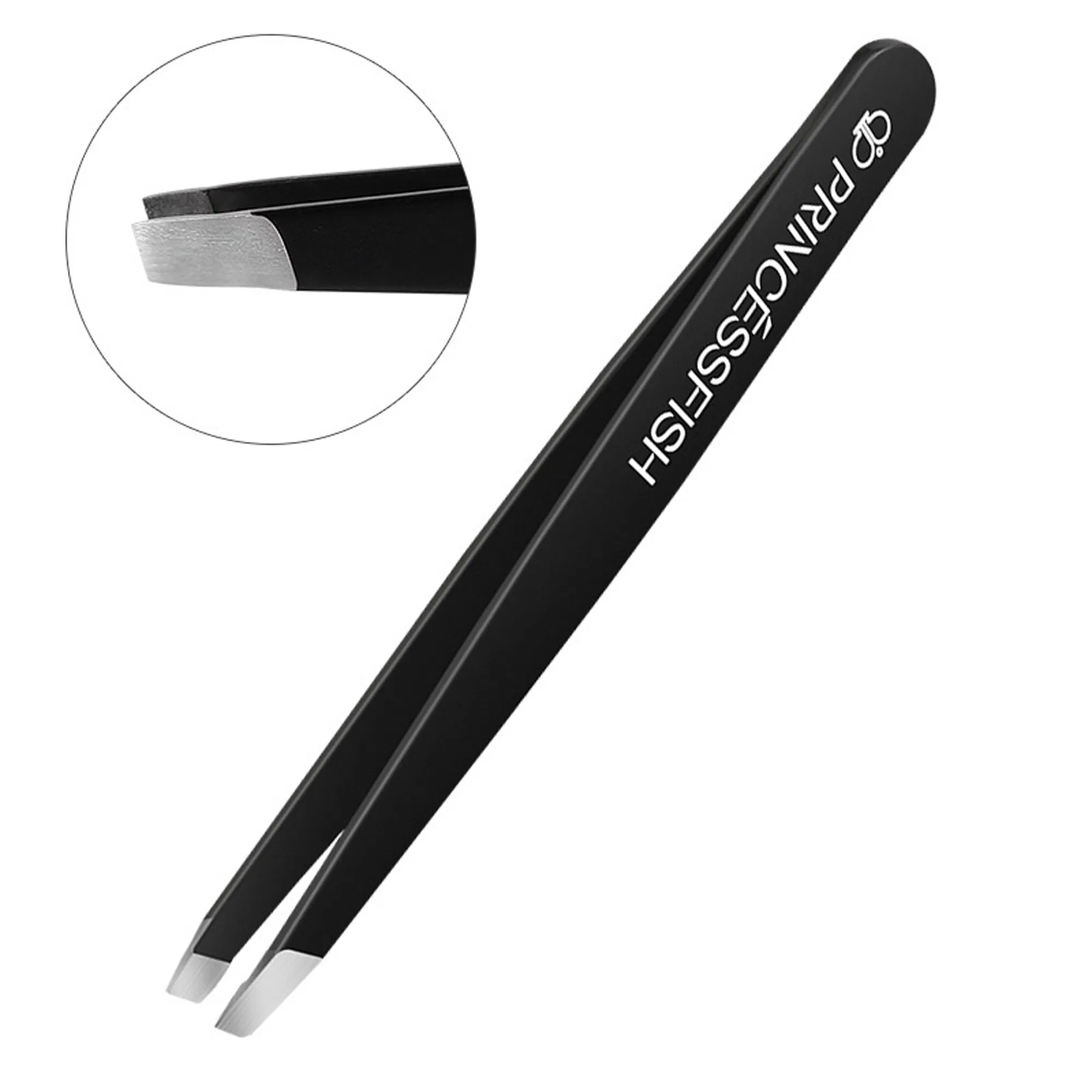 2 Pack Slant Tip Professional Stainless Steel Eyebrow Tweezers for Women Men