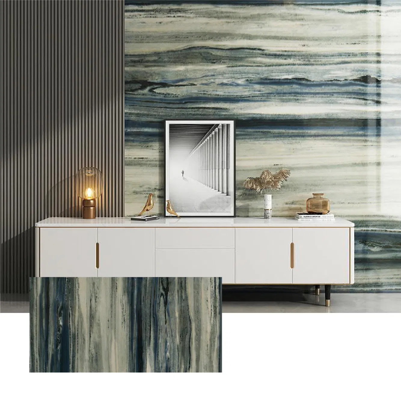 Самоклеящиеся 3D обои под мрамор для стен и пола