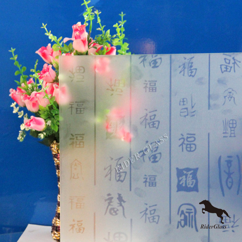 3mm 4mm 5mm 6mm Clear Acid Etched Glass for Decoration Frosted Glass