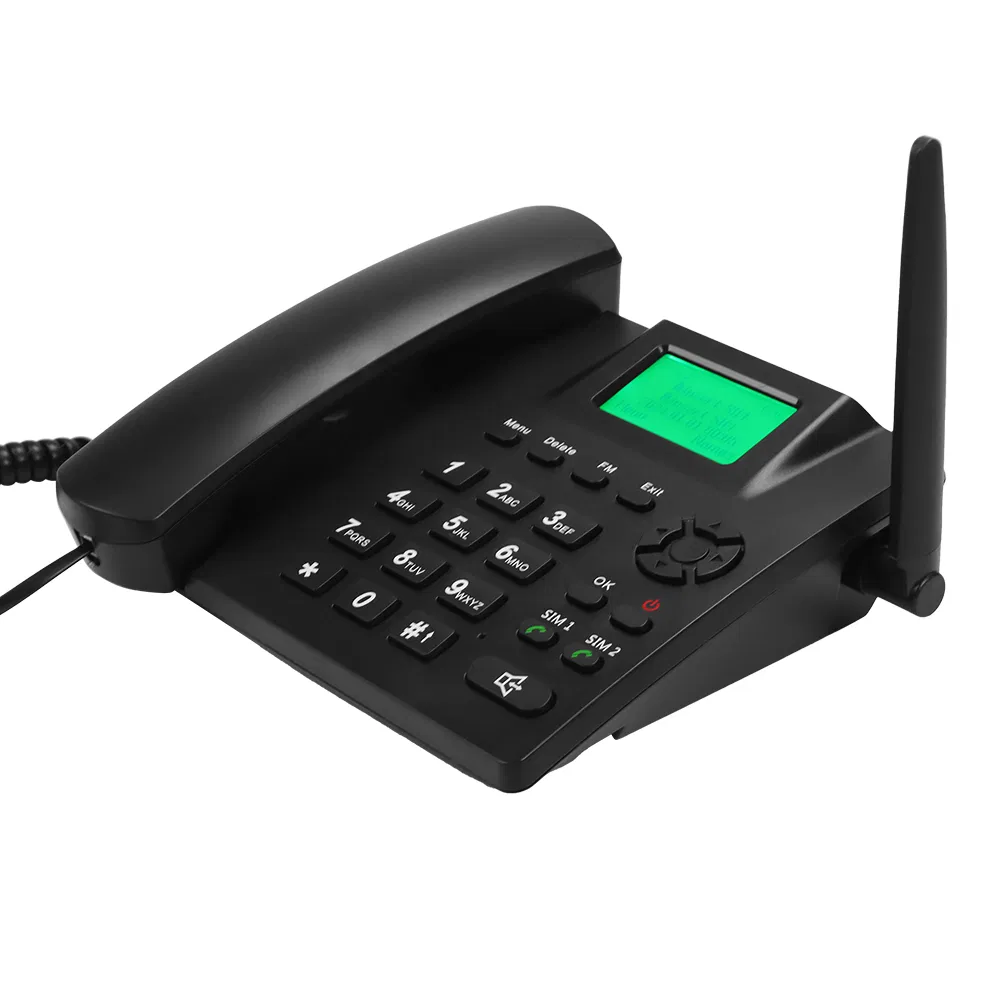 Dual SIM GSM Fixed Line Phone with FM Radio Feature