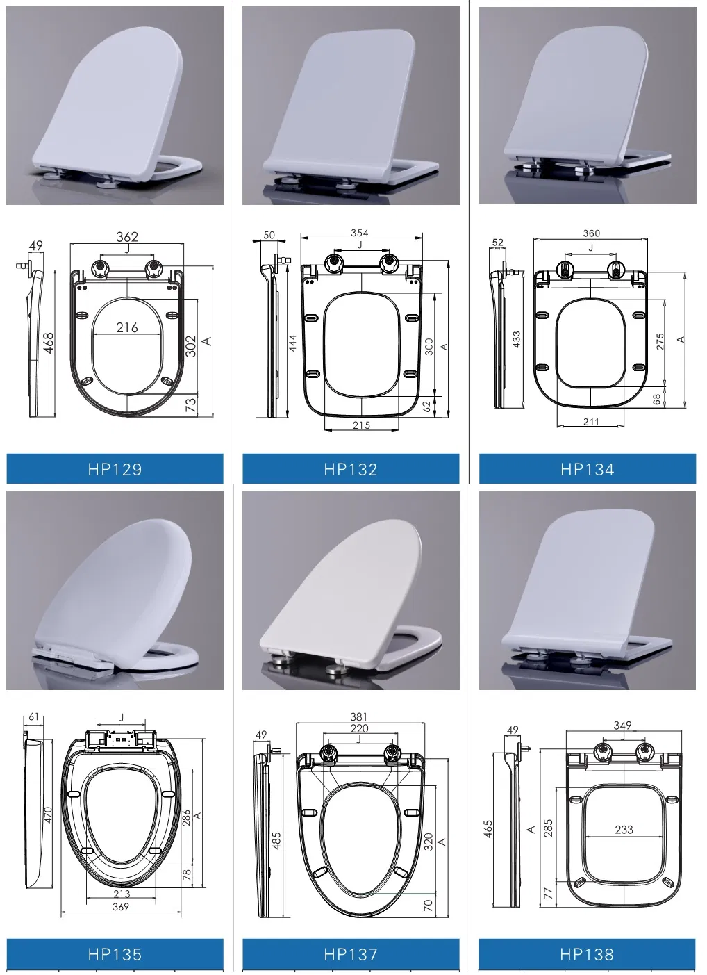 HP188 PP Toilet Seat Cover, Elongated Toilet Seats