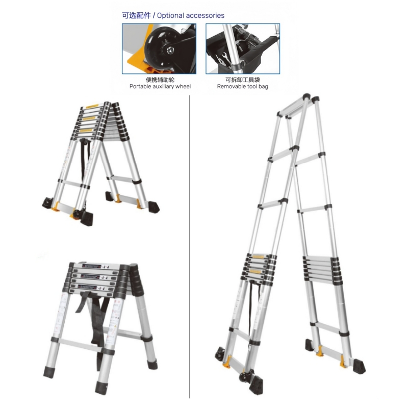 Aluminum Telescopic Ladder Double-Side Folding Ladder Industrial Grade Ladder