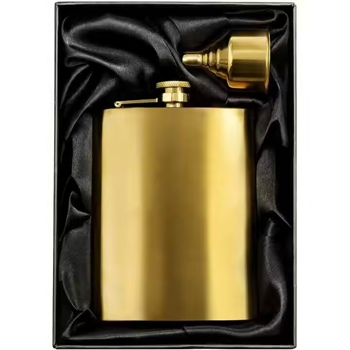 6-8oz Rose Gold Black Gold Whisky Wine Hip Flask Set with Custom Logo for Heavy Water Hangar One Willowbank