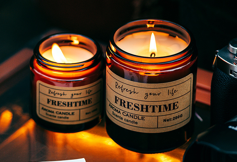 Tea Color Candle Home Perfume Essential Oil Light Luxury Glass Kit