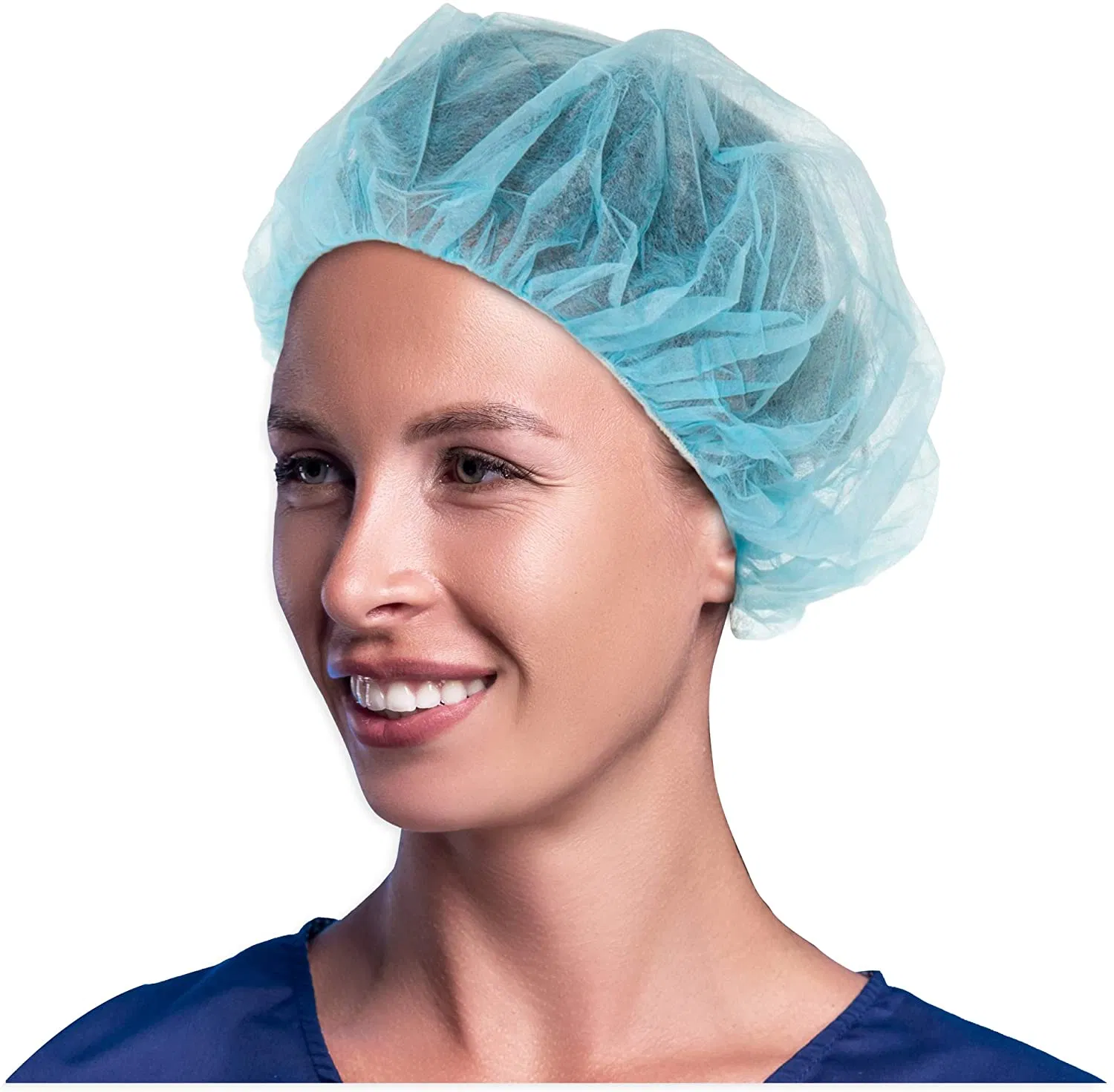 Food Industry Nurse Non Woven Hairnet for Kitchen with Logo Bouffant Hair Net Clip Disposable Cap