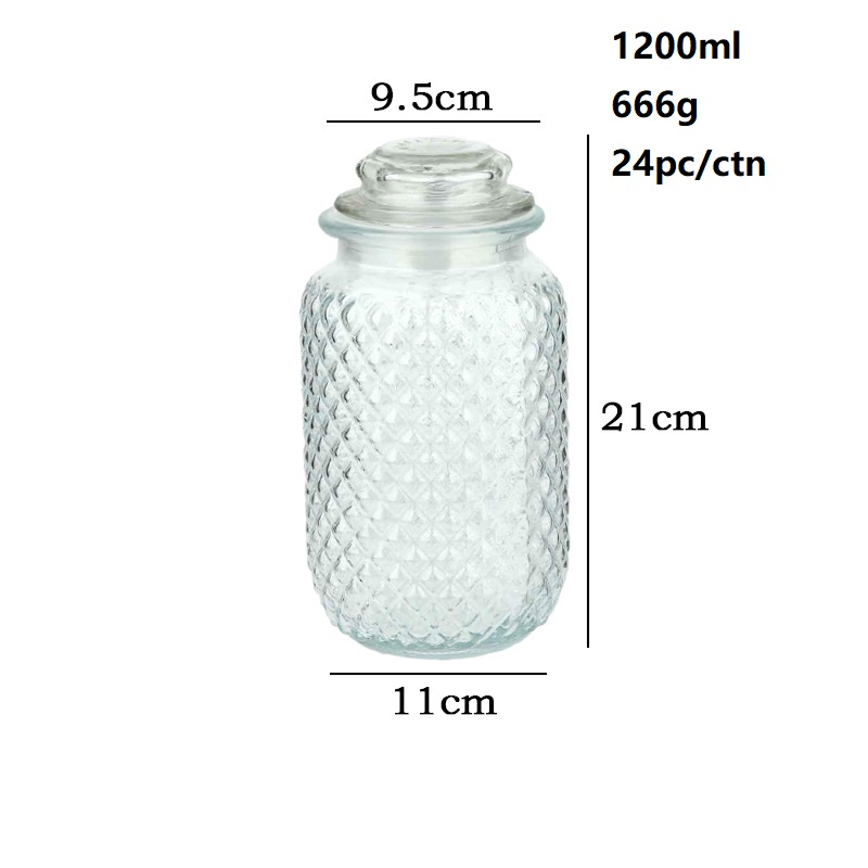 650ml 950ml 1200ml Vertical Striped Customized Kitchen Ceramic Cover Container Airtight Sealed Glass Storage Jars